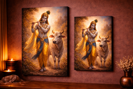 Lord Krishna - Divine Leela | Premium Canvas Wall Art