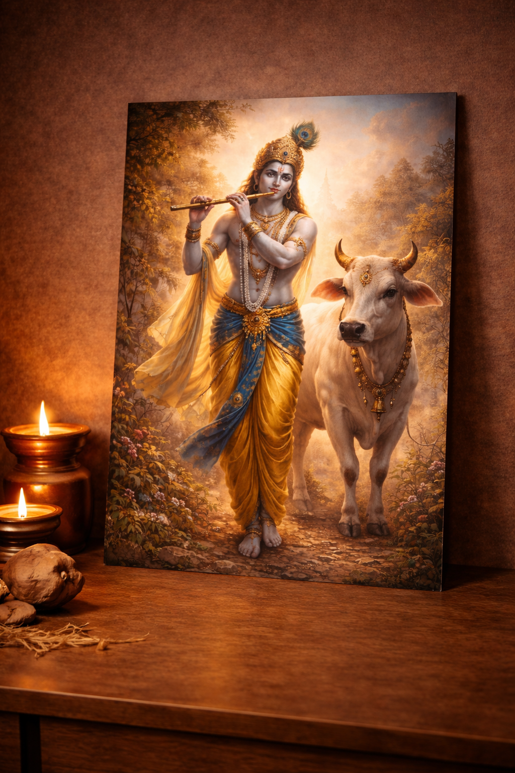 Lord Krishna - Divine Harmony | Premium Glossy Poster