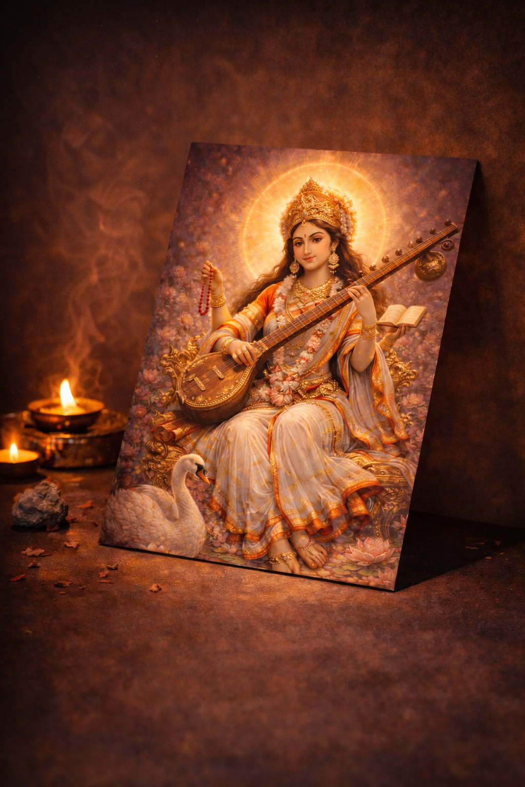 Goddess Saraswati - Divine Wisdom | Premium Glossy Poster