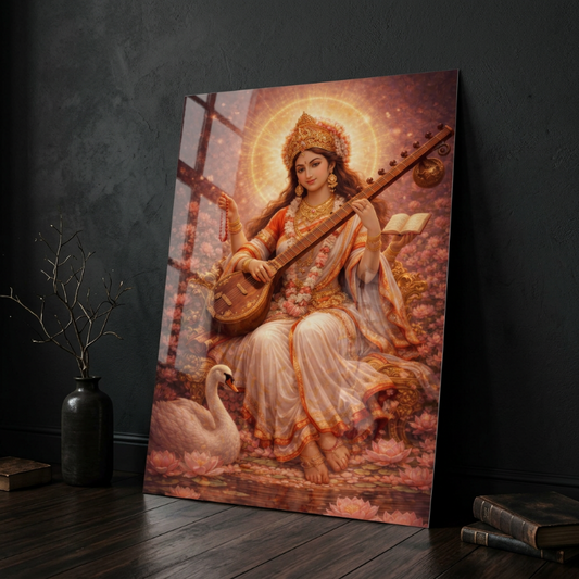 Goddess Saraswati - Divine Wisdom | Premium Glossy Poster